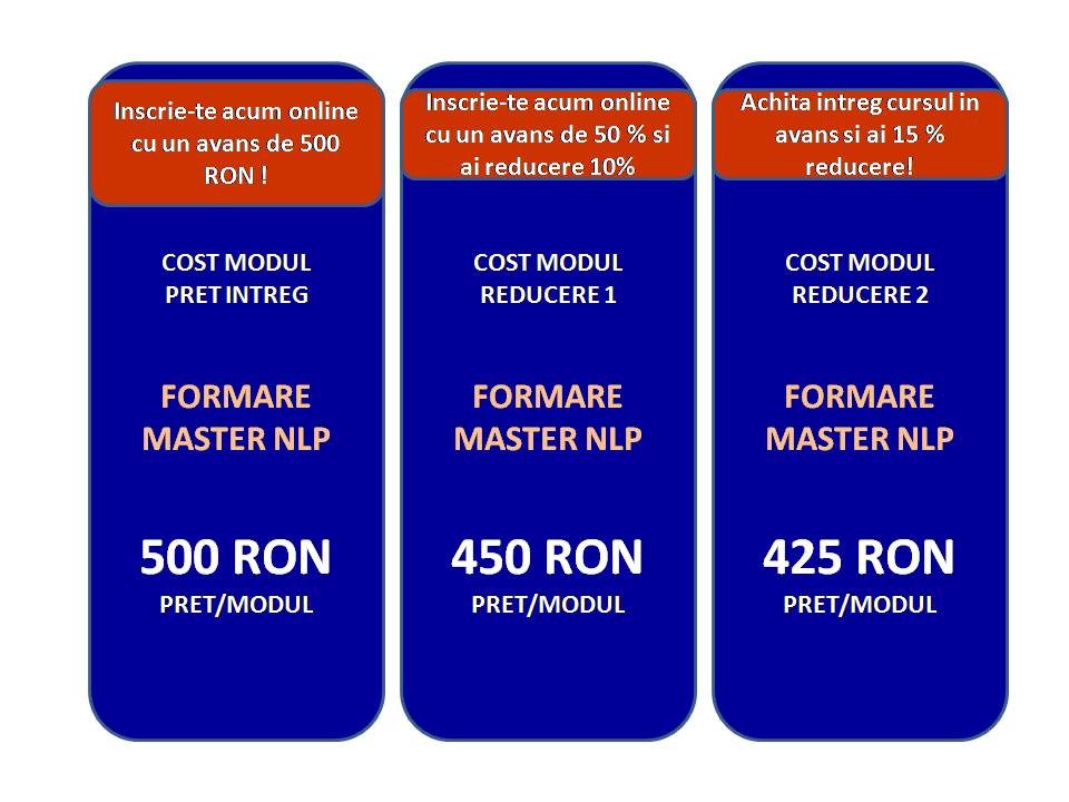 formare Master NLP Bucuresti Craiova toamna iarna 2016